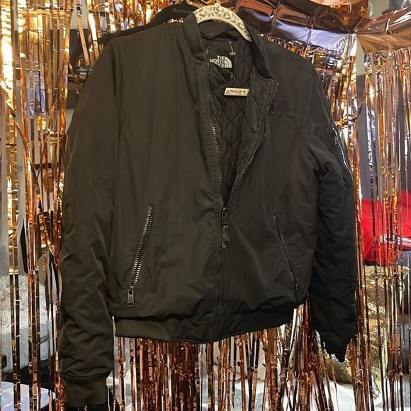 Northface rydell bomber jacket/coat crop short sz small tnf black - Picture 3 of 11